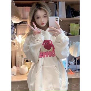 Áo hoodie nam nữ gấu hồng KOMYLA from rộng đáng yêu Unisex Top