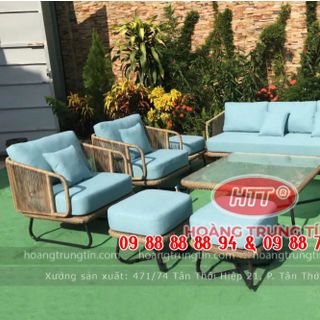 Bàn ghế cafe nhựa giả mây sofa ngoài trời mây nhựa tốt