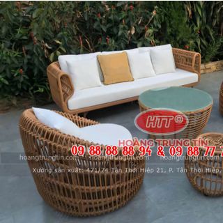 Sofa đan sợi nhựa giả mây ngoài trời cao cấp hàng thiết kế