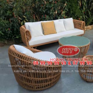 Sofa đan sợi nhựa giả mây ngoài trời cao cấp hàng thiết kế
