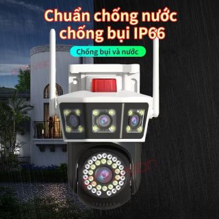 Camera Yoosee 4 mắt 3 màn hình 18MP xem đêm có màu Camera ngoài trời chống mưa chống nước Bảo hành 1 năm model D34