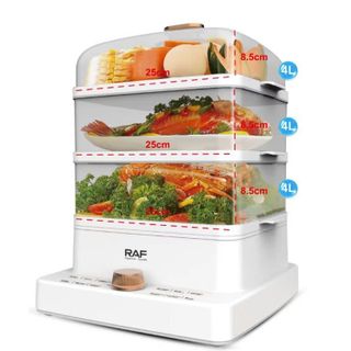 Nồi hấp 3 tầng công suất 1200W RAF R.5238 - Bảo Hành 3 Năm - Kho Sỉ Gia Dụng