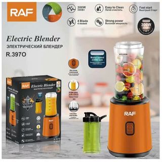Máy Xay Đa Năng Di Động RAF 300W 2in1 Xay Thực Phẩm, Xay Đá, Xay Sinh Tố, Cối Thủy Tinh Lưỡi Thép Không Rỉ- Jan Mart