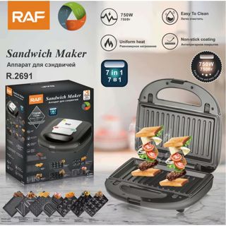 Máy Làm Bánh Sandwich Đa Năng 7 Trong 1 RAF 750W