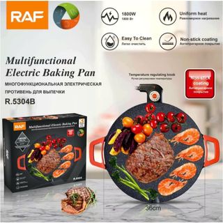 Chảo Nướng Thịt Không Khói Đa Chức Năng - Kiểm Soát Nhiệt Độ RAF 1800W - Siêu Bền - Bảo Hành 3 Năm