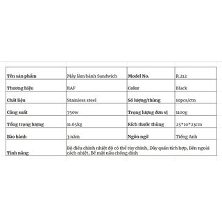 Máy Nướng Bánh Mì Sandwich Đa Chức Năng 2 Trong 1 RAF - Công Suất 750W Siêu Bền - Bảo Hành 3 Năm