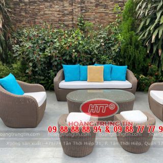 Sofa mây nhựa cao cấp ngoài trời sofa nhựa giả mây HTT