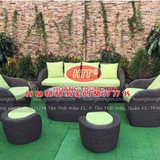 Sofa mây nhựa cao cấp ngoài trời sofa nhựa giả mây HTT
