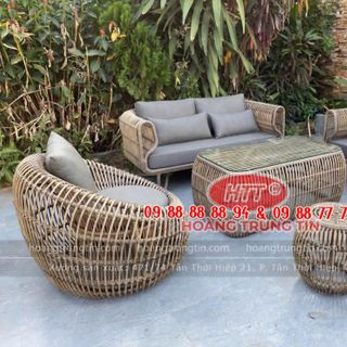 Sofa nhựa giả mây giá rẻ tại xưởng sản xuất