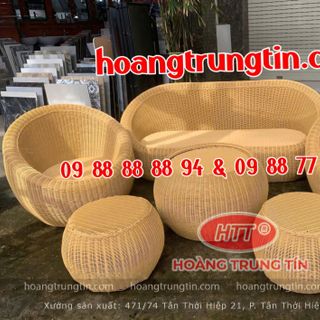 Ghế con sò màu vàng ghế Nhựa Giả Mây hình Trứng