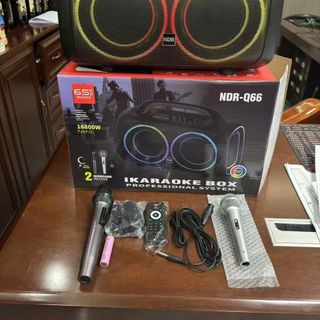 Loa Bluetooth Karaoke NDR-Q66 kèm 1 micro ko dây, 1 mic có dây