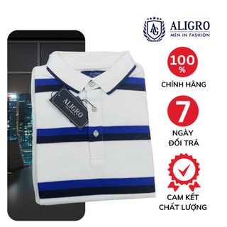 Áo polo nam Aligro vải cá sấu cotton cao cấp, thấm hút mồ hôi, co giãn tốt, thanh lịch sang trọng ALGPOLO88