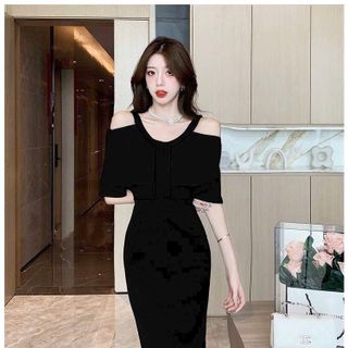 ĐẦM BODY NỮ KHOÉT VAI PHỐI BÈO CAO CẤP
