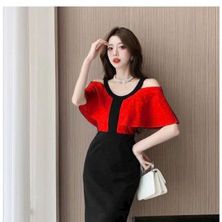 ĐẦM BODY NỮ KHOÉT VAI PHỐI BÈO CAO CẤP