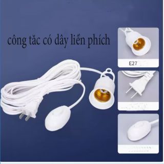 Đui chuôi đèn E27 liền dây điện có công tắc và phích cắm dài 5m