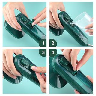 BÀN ỦI HƠI NƯỚC CẦM TAY MINI MÀU XANH
