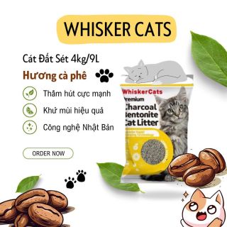 Cát mèo chính hãng WhiskerCats đất sét tự nhiên, khử mùi, vón cục tốt