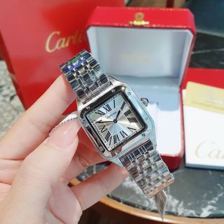 ĐÔNG HỒ NAM NỮ TRUNG CẤP CATIE MẶT VUÔNG DÂY THÉP MÀU BẠC