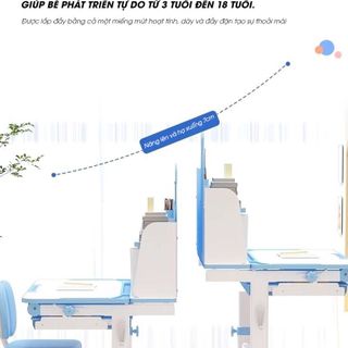Bàn Học Sinh Nâng Hạ Tự Động Chống Gù Hình Con Gấu Ngăng 80CM Kèm 6 Quả Tặng