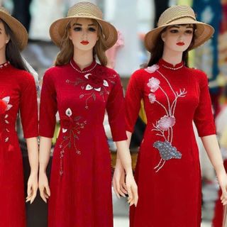 Áo dài kết hoa nổi chất lụa Mỹ cao cấp 
Giá Sỉ Giá Bán Buôn