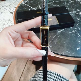 ĐỒNG HỒ NỮ SIÊU CẤP CẤP MỚI NHẤT YvS L DÂY DA MẶT CHỮ NHẬT MÁY THUỴ SỸ