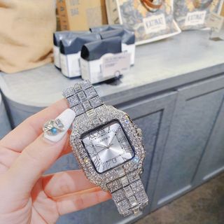 ĐỒNG HỒ NAM TRUNG CẤP CATIE VUÔNG FULL HỘT