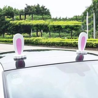 Bộ 2 Miếng Dán Tai Mèo , Tai Thỏ Dễ Thương Trang Trí Nóc Xe Ô Tô / Xe Máy / Xe Tải
