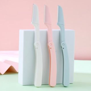 Set 3 Dao Cạo Lông Mày An Toàn Chống Trầy - Bộ Dao Cạo Có Thể Gập Lại Kèm Lưỡi Thay Đa Năng