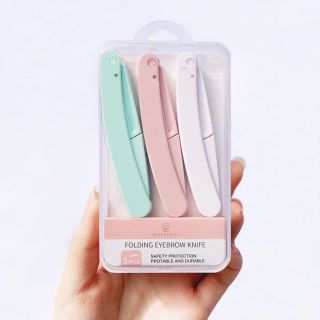 Set 3 Dao Cạo Lông Mày An Toàn Chống Trầy - Bộ Dao Cạo Có Thể Gập Lại Kèm Lưỡi Thay Đa Năng