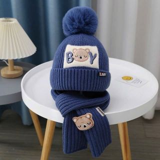 Mũ trẻ em mũ kèm khăn quàng cổ dành cho bé từ 1 đến 6 tuổi, mũ kèm khăn cổ ấm áp mùa đông cho bé