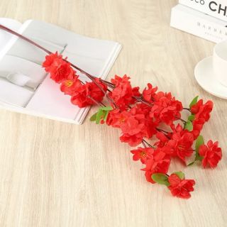 Cành Hoa Đào Giả mai vàng bằng lụa dài 65cm Trang Trí Nhà Cửa năm mới