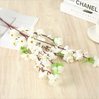Cành Hoa Đào Giả mai vàng bằng lụa dài 65cm Trang Trí Nhà Cửa năm mới