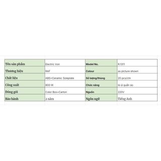 Bàn Ủi Hơi Nước Mini RAF 800W – Bảo Hành 3 Năm - Kho sỉ gia dụng