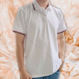 Áo thun nam cổ trụ phối bo 3 sọc- Thun poly - Size 40 -100kg