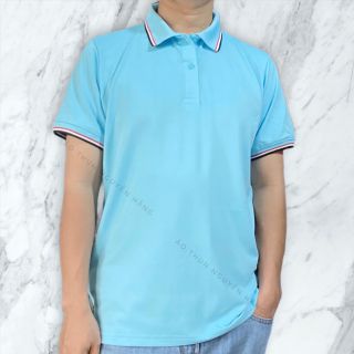 Áo thun nam cổ trụ phối bo 3 sọc- Thun poly - Size 40 -100kg
