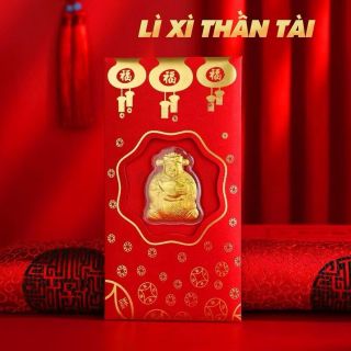 Bao lì xì thần tài mạ vàng