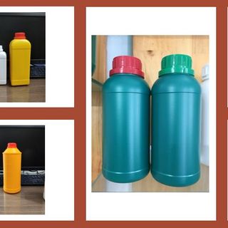 Chai nhựa 50ml đựng dung môi, chai nhựa 100ml hoá chất, lọ nhựa 250ml pha chế thuốc, chai nhựa 500ml đựng dầu nhớt, chai nhựa 1 lít đựng axit