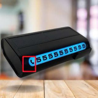 Bảng ghi số điện thoại gắn xe hơi ô tô có đèn Led năng lượng mặt trời, Có thể thay nhiều số, tự động sáng đèn