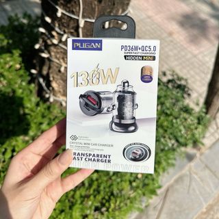 Tẩu sạc xe hơi ô tô Pugan 130w (QC6.0 + PD30W) Sạc Nhanh 130W (tẩu âm)