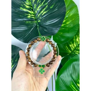 Trầm hương đeo tay đơn mix cỏ 4 lá