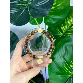 Trầm hương đeo tay đơn mix cỏ 4 lá