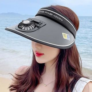 Mũ Nửa Đầu Vành Rộng Có Quạt