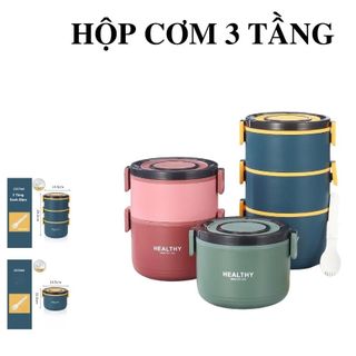 CÀ MEN, HỘP CƠM 3 TẦNG GIỮ NHIỆT LỖI NHỰA ABS