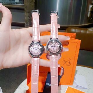 MÓN QUÀ VALENTINE ĐỒNG HỒ NỮ CHÍNH HÃNG COMLORVEI DÂY MẶT HỒNG VIỀN ĐÁ