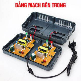 Đế Sạc Bàn Đôi WORKFIX WF-S25X2, Sạc Đôi 220V - Có Đèn Báo Sạc, BH Chính Hãng