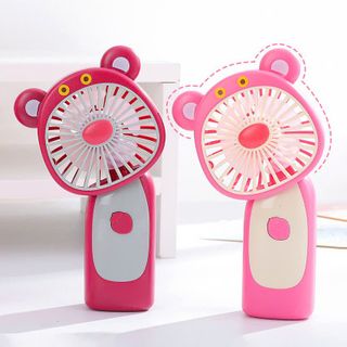 QUẠT CẦM TAY HÌNH THỎ, GẤU MÀU HỒNG