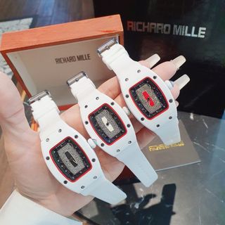 MÓN QUÀ VALENTINE XẢ KHO ĐỒNG HỒ NỮ TRUNG CẤP RICHA MIL DÂY CAO SU TRẮNG