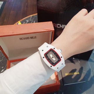 MÓN QUÀ VALENTINE XẢ KHO ĐỒNG HỒ NỮ TRUNG CẤP RICHA MIL DÂY CAO SU TRẮNG