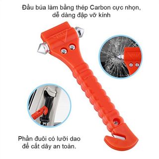 Búa thoát hiểm ô tô , búa phá cửa kính ô tô khi gặp sự cố có kèm giá đỡ giá sỉ - giá bán buôn