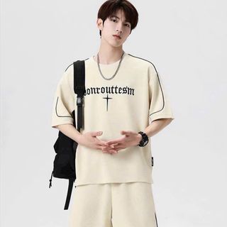 bộ đồ mặc nhà BONROU chất liệu thun XỐP mát lạnh co giãn, phong cách thể thao-đồ bộ BONROU mẫu in chữ hiện đại